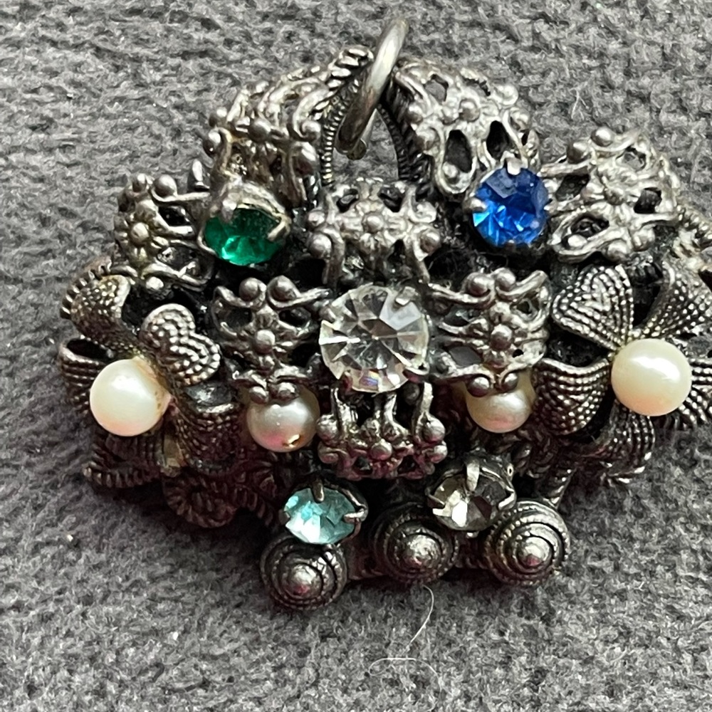Antique signed Czech brooch/pendant